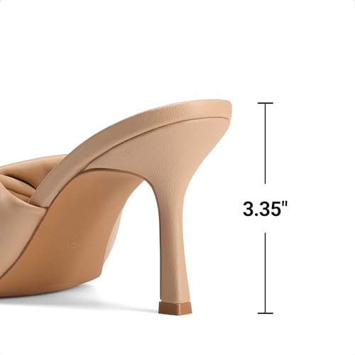 Image of DREAM PAIRS Women's High Stilettos Heels Mules Open Square Toe Slip On Comfort Sexy Dress Pumps Sandals Fashion Casual Prom Dress Shoes