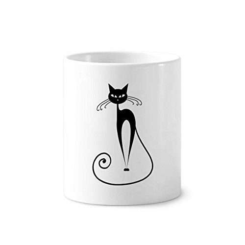 Tasse blanche chat noir en céramique idée cadeau originale de 350ml