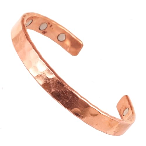 Image of Touchstone Copper Bracelet Tibetan Style. Hand Forged with Solid and high Gauge Pure Copper. Hammered Look.KRBRA021-01-C REM