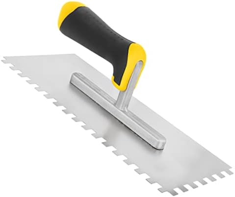 8, 10, 12 mm Square TILING Trowel, Stainless Steel Adhesive Trowel, Spreader, 28 x 12 cm (8 mm)