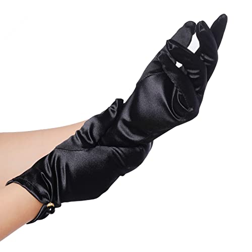 Obmwang 2 Pairs Women'S Short Satin Gloves Women'S Gown Gloves Opera Wedding Banquet Dress Gloves For Wedding Party Costume thumb #3