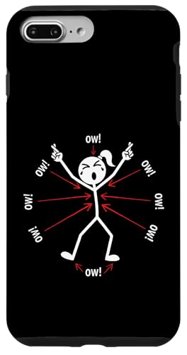 Ow Ow Ow Ow Stickman Figure Humorous Chronic Pain Awareness �X�}�z�P�[�X iPhone 7 Plus/8 Plus �p