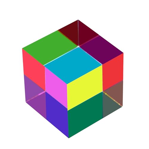CMYCUBE Original Optical Color Cube (40mm) - Cyan, Magenta & Yellow Subtractive Color Mixing- The...