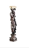 6ft Classic French Art Deco Decorative Peacock Lady Statue Art Nouveau Floor Lamp