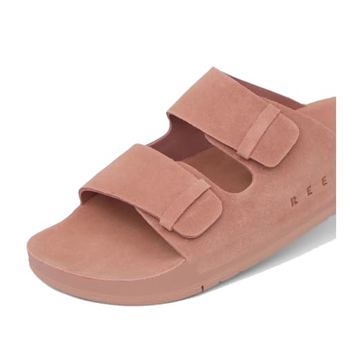 Image of REEF Ojai Two Bar Women's Fashion Slide Sandal, Premium Leather, Soft Cushion Footbed