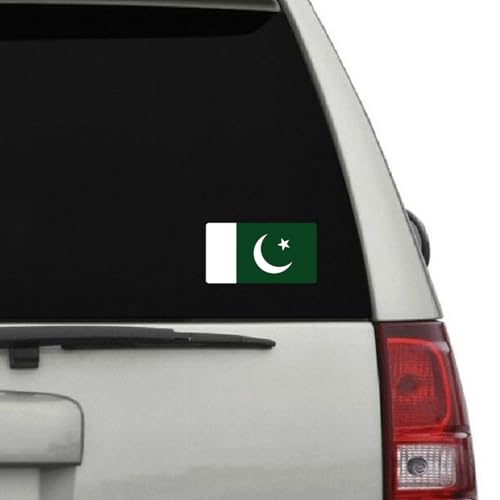 Image of World Country Flag Decal Stickers - Two Pack - for Cars Windows Bumpers Laptops Tablets Tumblers Cups Walls (Pakistan)