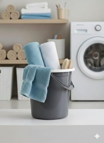 Image of Round Moulded Unbrakable Bucket (Grey) (25L)