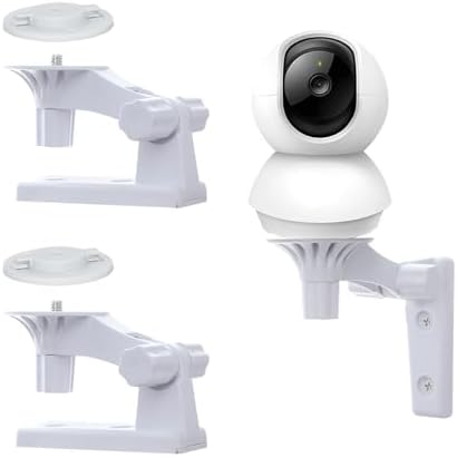 2 Pack Wall Mount Compatible with TP-Link Tapo C200/C210, Kasa EC70/ KC410S Indoor Pan/Tilt, Reolink E1/E1 Pro, Adjustable 180 Degree Security Camera Mount Bracket Holder(Camera Not Included)