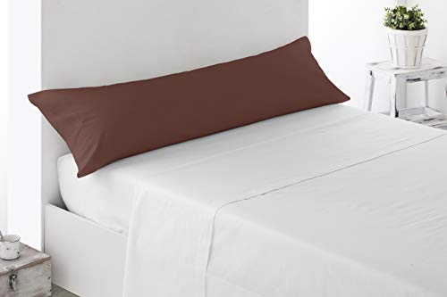 Miracle Home. Funda de Almohada 100% Microfibra cepillada, Abierto a Ambos Lados. 165X45. Cama 150. Marrón
