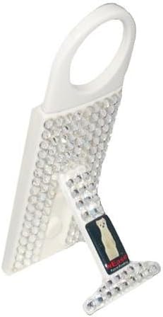 wEASEL Smartphone Stand with Retractable Loop Hanger for Hard Cases - White Jeweled