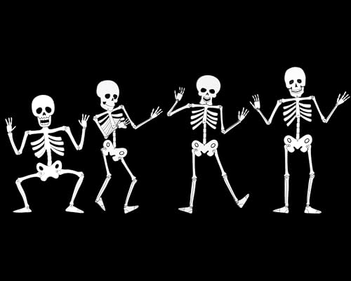 Humyoun 4pcs Halloween Skeleton Skull Jointed Skeleton Figurines Party Accessory Cardboard for Halloween Props Cosplay Party Graveyard Decor Haunted Houses Indoor Outdoor