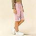Kids Knee Length Lightweight Linen Shorts Loose Elastic Waist Casual Summer Bermuda Shorts with Pockets for 5-16 Years