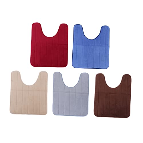 CONGARTENO Memory Foam Floor Mat Soft Warmer Toilet Seat Cover Pads Washable Stretchable Round Seat Fit Bath for Bathroom