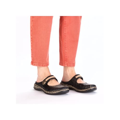 Rieker Damen 46391 Clogs, Schwarz Schwarz 00, 38 EU