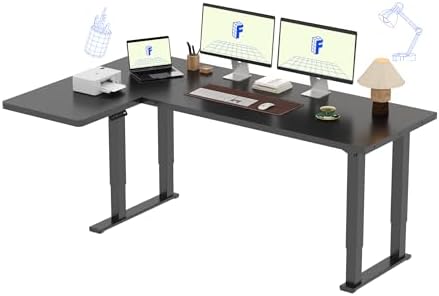 FLEXISPOT 4-Leg L-Shaped Standing Desk, 71 x 43 Inches Electric H...