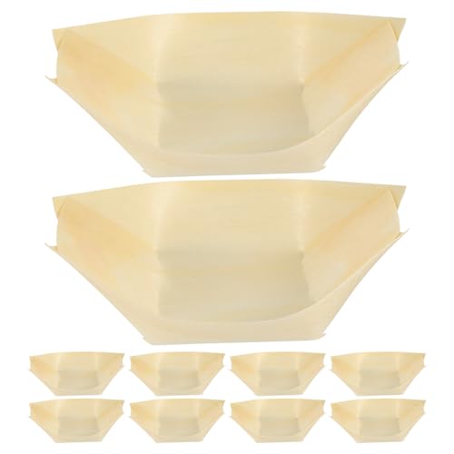 Garneck Bol à Goûter Jetable en Bois Forme Bateau 50 Pièces, Matériau Composite, Design Gain de Place pour Buffet et Décoration