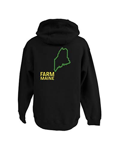 John Deere USA Farm Maine State Pride Fleece Hoody State Outline Hooded Sweatshirt Graphic Hoodie-Maine-Medium2