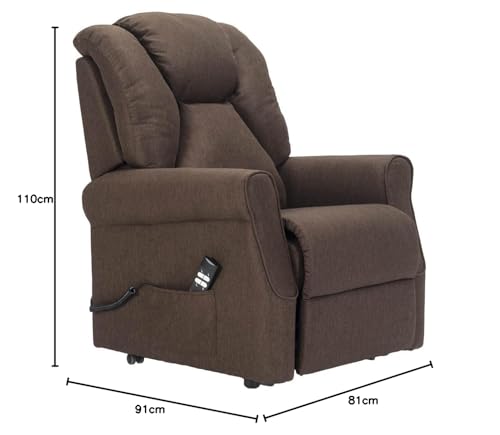 POLTRONE ITALIA Angela 2 Motoren PERSONALISIERTEN fernsehsessel mit aufstehhilfe elektrisch Medizinisches Gerät Trolley-Räder Flauschige Mikrofedersitz schmutzabweisend Braun – Bild 4