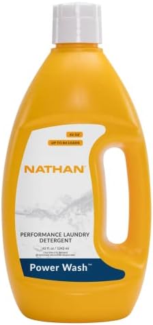 Nathan Power Wash Detergent, Natural Sport Detergent for Active Wear, Sports Equipment, Gets Rid of Odors and Stains