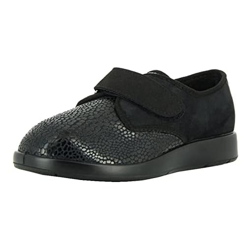 Florett Zürich 60811-60 Unisex-Erwachsene Damen Herren Hausschuhe, Therapieschuhe, Verbandsschuhe Schwarz, EU Größe 40