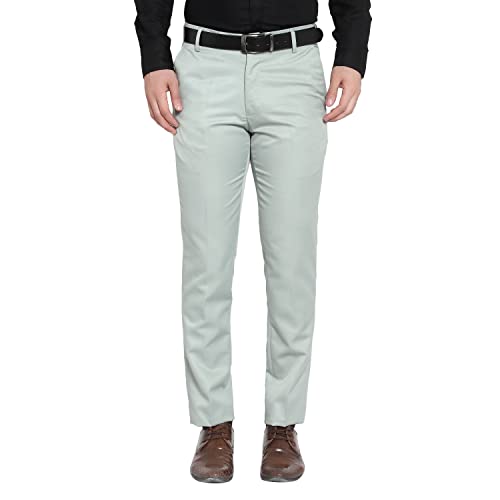 Image of The PS Men's Formal Regular Fit Cotton Blend Black, Dark Grey Combo Trouser (Pack of 2)