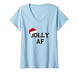 Photo Gallery donna funny jolly af - cappello natalizio unisex per uomo e donna maglietta con collo a v Photo Gallery donna funny jolly af - cappello natalizio unisex per uomo e donna maglietta con collo a v