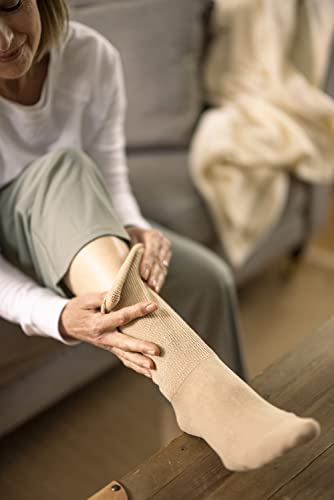 SockShop Iomi Footnurse - Mens & Ladies Extra Wide Oedema Socks in 4 Sizes & 5 Colours (9-11 UK (43-45 eur), Beige)