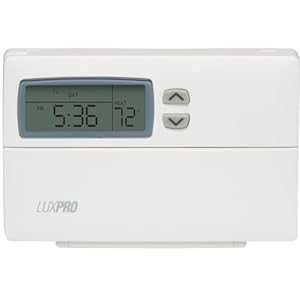 Lux Pro PSP511LC Programmable 5-2 Day Thermostat; 1 Heat, 1 Cool; with Back Light; Horizontal Orientation; Batteries Included