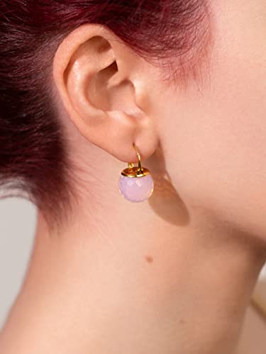 Image of Crystal Earrings for Women, Sparkly Austrian Crystal Disco Ball Earrings, 18K Gold Plated Post Drop Earrings with Colorful Spheres, Hypoallergenic & Lightweight, Ideal Gift for Her