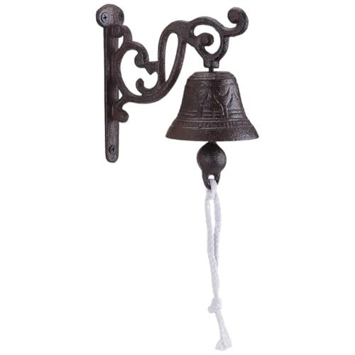 UNICRAFTALE Cloche à Dîner Vintage en Fonte Murale Extérieure Montée sur Mur pour Porte d'Entrée Jardin Décoration de Maison Son Clair