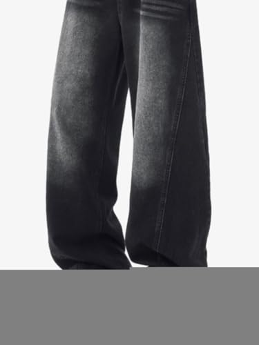 Mens Hip Hop Style Baggy Barrel Jeans – Straight Wide Leg Street Denim Pants Unisex3