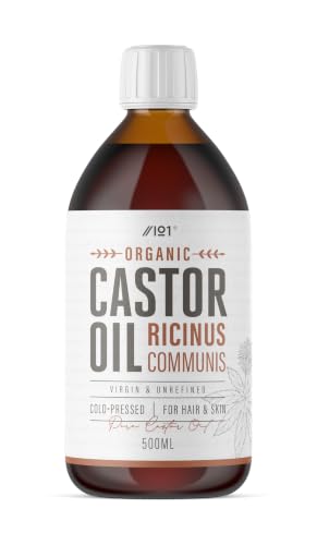 Aceite de ricino ecológico 500 ml – 100% sin refinar y prensado en frío – Sin hexano – Para piel y cabello – De origen sostenible – de Alpha01