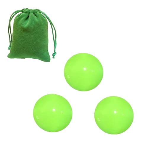 3 cochonnet Petanque fluorescents,Haute Visibilité Cochonnets en Résine, avec 1 Poche de Rangement,Accessoire Pétanque Intérieur ou Extérieur (Green)
