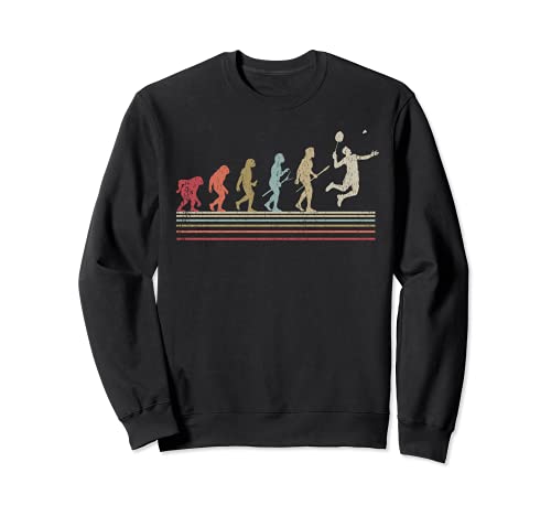 Divertido bádminton vintage estilo retro evolución del hombre regalo Sudadera