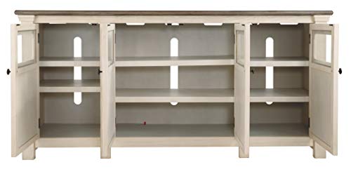 Signature Design by Ashley TV Stand, 74" Farmhouse, White/Weathered Gray - image 8