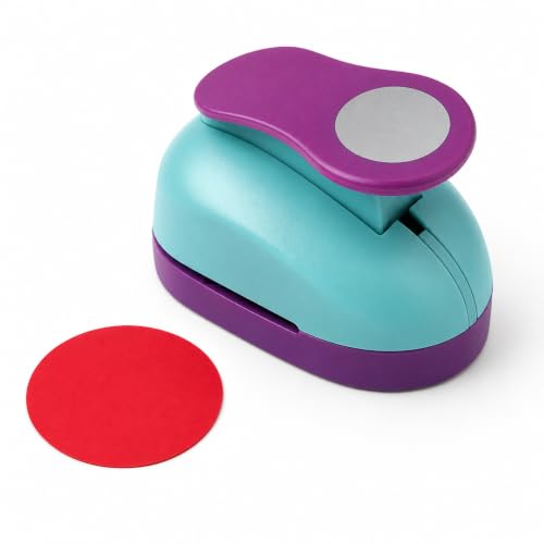 Image of One Mini Paper Punch Machine for Office & School | 1 INCH Heavy Duty 1 Hole Paper Punch | Durable Metal Punching Machine (Will Get Any Colour) for Paper, Files & Documents | Smooth Handle, Compact