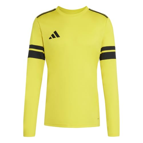adidas Uomo Squadra25 Jersey Long Sleeve Shirt, Team Yellow/Black, XS