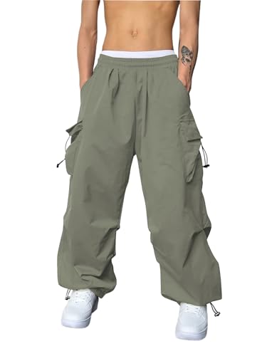 Image of GRECIILOOKS Men's Regular Fit Low Rise Cargos Trousers | Baggy Cargo Pants for Man | Loose Fit | Treck Pent with Multiple Pockets (Available in Plus Size)