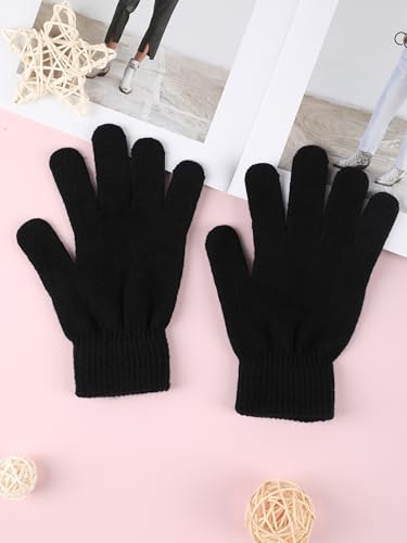 Glooarm 12 Pairs Winter Gloves Knit Warm Adult Stretchy Magic Gloves Bulk for Men Women Teens