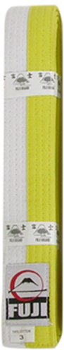 Fuji Sports Belt, White/Yellow, Size 00
