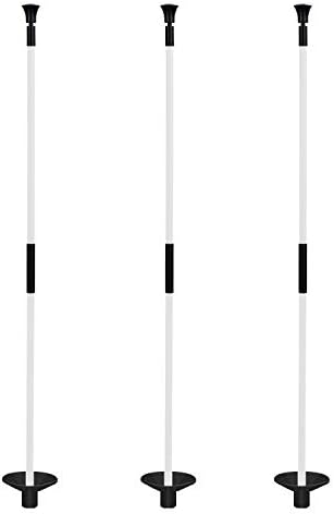 KINGTOP Golf Flagstick Mini, Practice Putting Green Flag Stick for Yard, Pole | Pin | Flagpole, Portable 2-Section Design, 3 Foot, 3-Pack, White