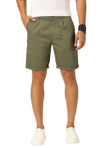 Image of Thomas Scott Men's | Solid | Mid Rise | Light Weight | 100% Cotton | Casual | Chino | Shorts for Men