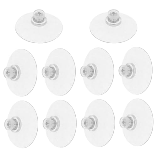 Didiseaon 10 piezas Ventosas Transparentes con Tuerca y PVC para Vidrio Baño Cocina y Pared Resistente y Multiusos Adecuadas para Superficies Lisas como Azulejos y Espejos