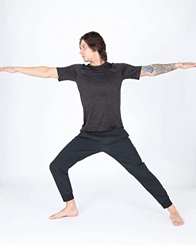 Apana Men's Jogger Sweatpant Woven Pants With Zip Cargo Pocket (Black, X-Large) #TOP3