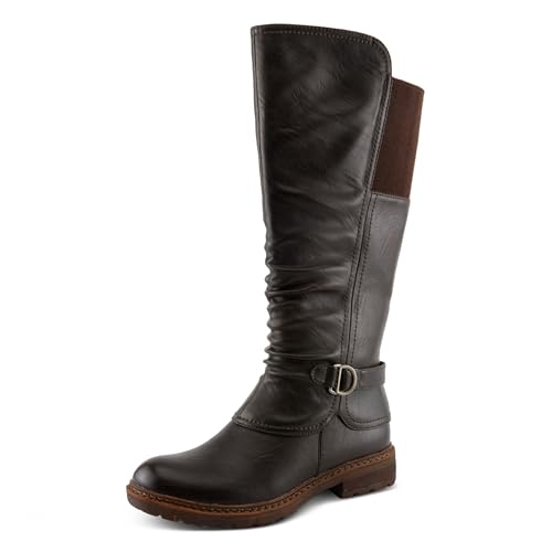 PATRIZIA Women's OLENA Tall Boots with Hooded Shaft, Decorative Strap, and Comfortable Fit