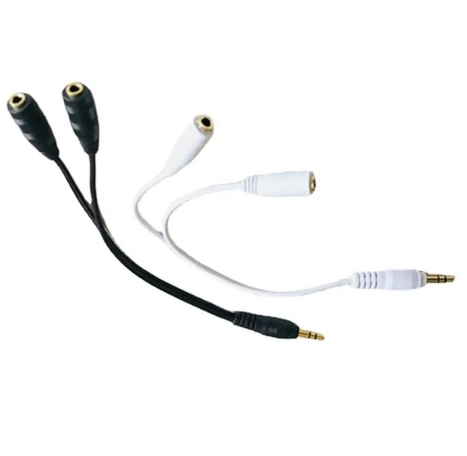 Cable divisor de audio Y macho a 2 hembra 3.5mm 20cm miniatura 4