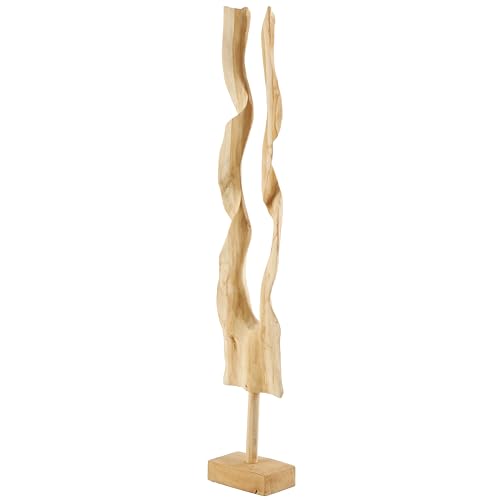 Escultura Decorativa de Madera Teca Abstracta 12x14x60 pulgadas miniatura 1