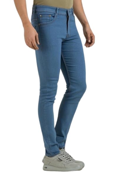 Image of Men's Solid Comfortable Slim Fit Jeans