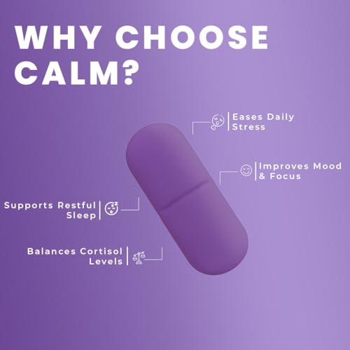 Image of Rooted Actives Calm Stress Relief Tablets | Magnesium Complex, KSM-66 Ashwagandha & L-Theanine | Anxiety Support, Mood Balance, Cortisol Control & Sleep Support | Non-Habit Forming | 30 Tablets