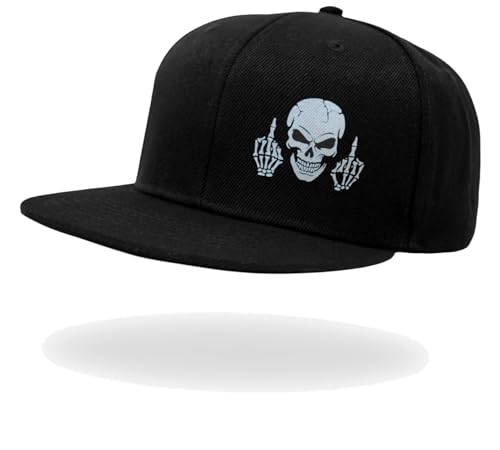 Image of Tai & Zai Black Snapback Hat with Printed, Adjustable Flat Brim Cap, Six Hole Breathable Design